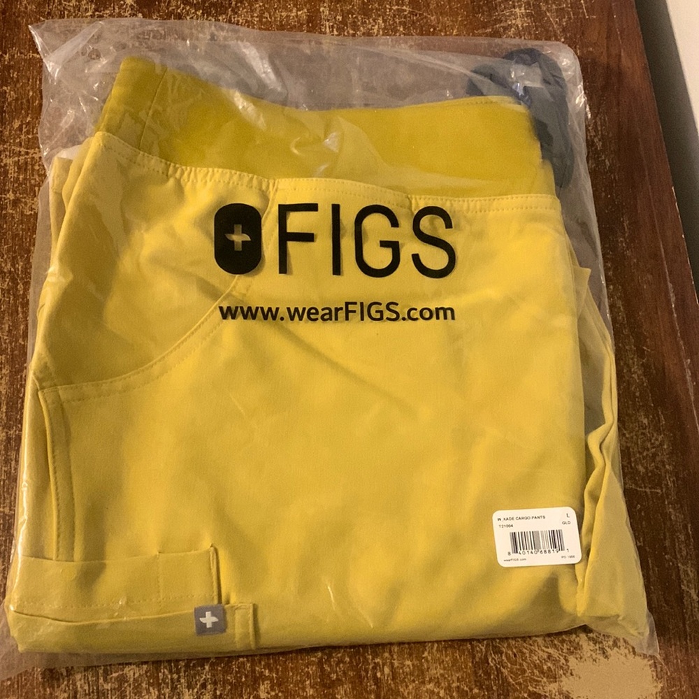 Figs Light Gold Cargo Scrub Pants